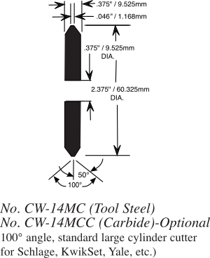 CW-14MC cutter diagram